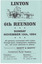 Green card reunion programme with black printed text.
