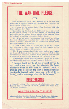War time pledge to follow King George.