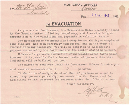 Evacuation and billeting of children during World War II.