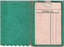 Green folder souvenir, shopping list inside.