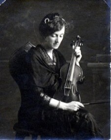 Photograph, Portrait of Miss Gertrude Barry with violin