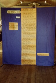 Display of a timeline at an exhibition.