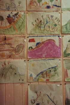 School pupil art work at an exhibition.