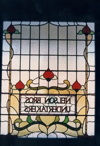 Stained glass window.