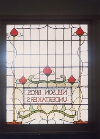 Stained glass window.