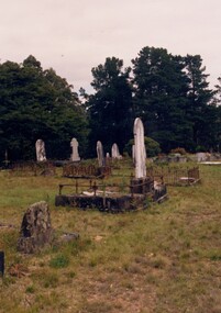 Graves at a cemetery.