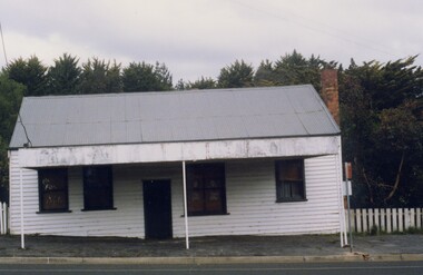 White weatherboard building.