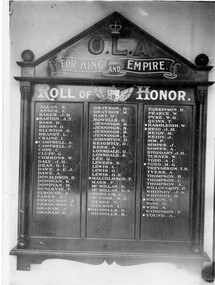 Photograph, Photograph of Old Lintonians Association 'Roll of Honor', 1914-1919 War