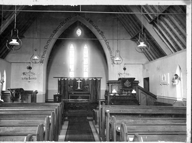 Photograph, Hornby, Clunes, Interior of St Paul's Church of England, Linton, 1905