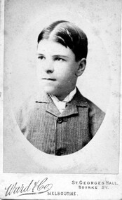 Photograph, Ward and Co. St Georges Hall, Bourke Street, Melbourne, Young boy - one of the Bennetts?