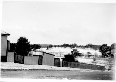 Photograph, Snow scene Linton, about 1950, c1950