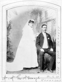 Photograph, Wedding photograph, Lydia Bennett and George McDonagh, 1888