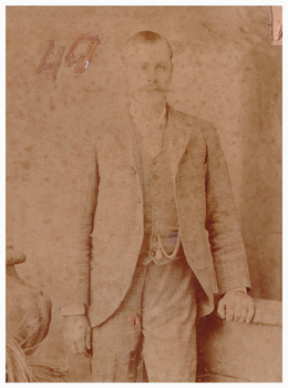 Sepia portrait of a man.