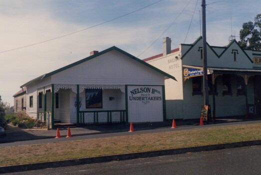 White building.