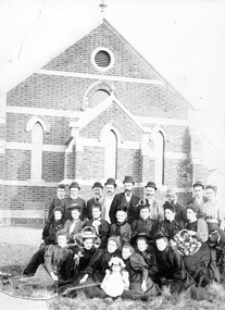 Photograph, H.G.A. Brown  Photographer, Group of parishioners outside Linton Presbyterian church, 1896