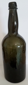 Green glass bottle.