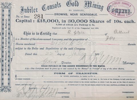 Share certificate.