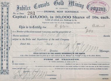 Share certificate.