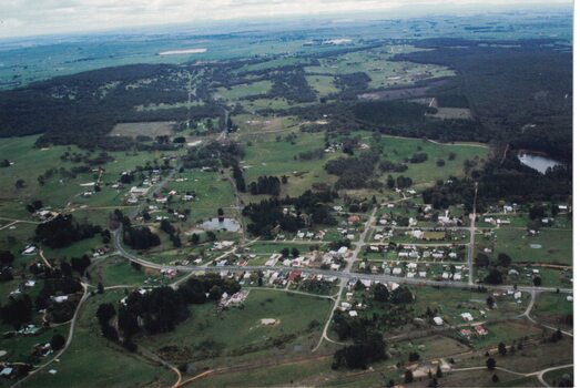 Aerial view of a town.