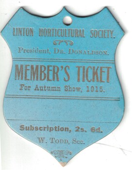 Member's ticket for an agricultural show.