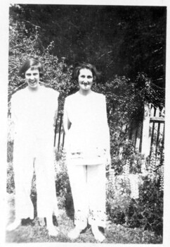 Photograph of twin girls.