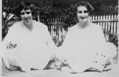 Photograph of twin sisters.