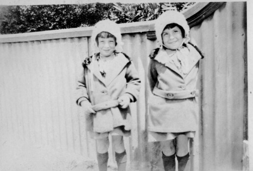 Photograph of twin girls.