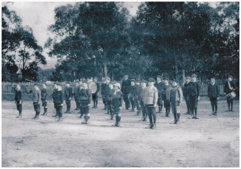 Members of a fife and drum band.