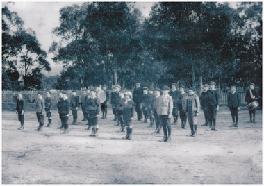 Members of a fife and drum band.