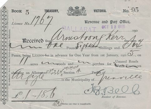 Land receipt.