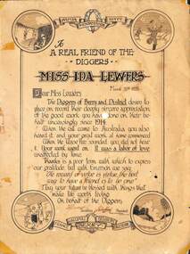 Illuminated Address, Illuminated Address Presented to Ida Lewers, 1926