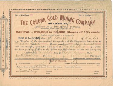 Share certificate.