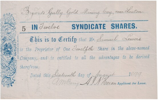 Share certificate.