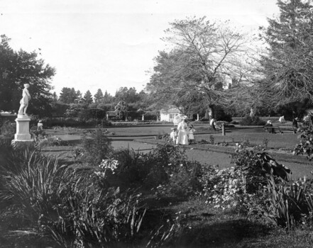 People in a garden.