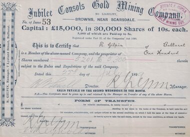 Share certificate.