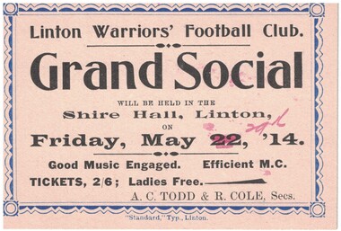 Ticket to a social event.