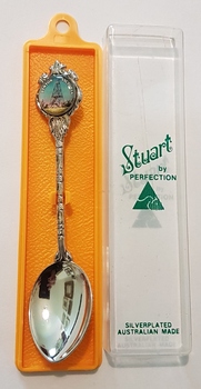 Souvenir spoon in case.