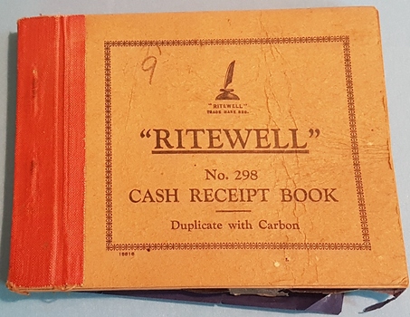 Receipt book used by a library.