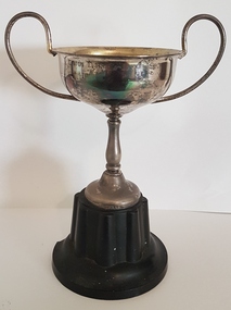 Silver trophy for school sports.