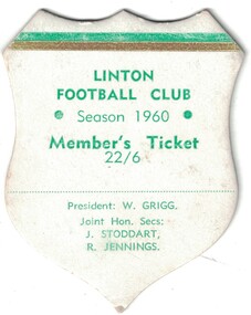 Football club membership ticket.