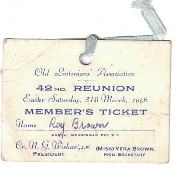 Ticket to a reunion.