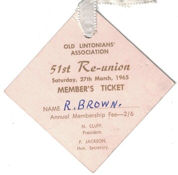 Ticket to a reunion.