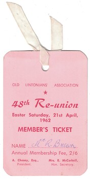 Ticket to a reunion.