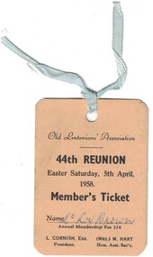 Ticket to a reunion.