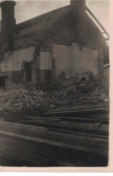 School building being demolished.