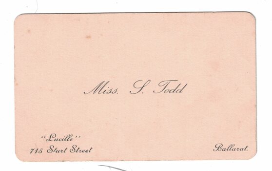 Business or calling card.