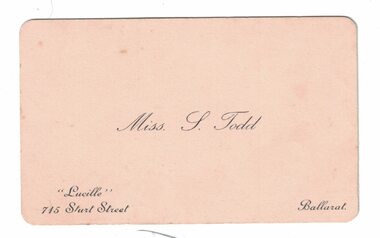 Business or calling card.
