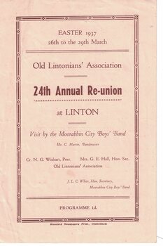 Programme for a reunion.