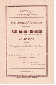 Programme for a reunion.