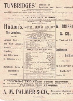 Advertisement for a concert.